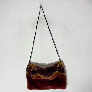 Vintage Coldwater Creek Plush Fleece Faux Fur Hand Warmer Boho Muff